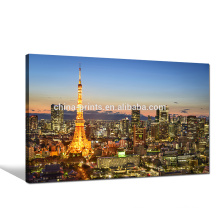 Paris Tower Picture Printing/City Night Scenery Canvas Art/Night Paris Wall Art for Hanging
